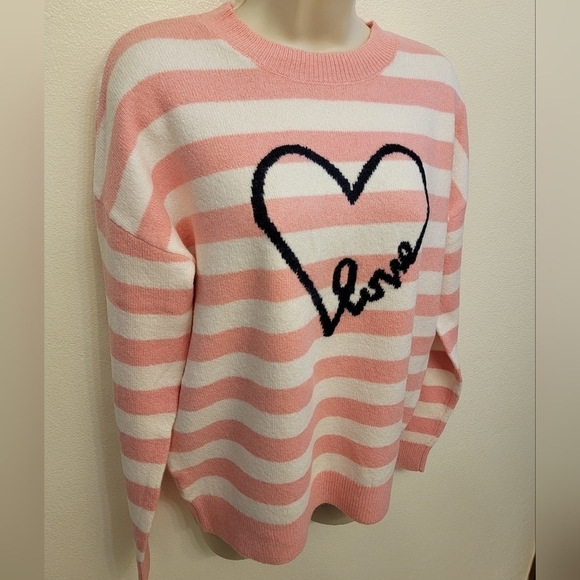 NWT Loft Striped Crewneck Sweater - Picture 2 of 5